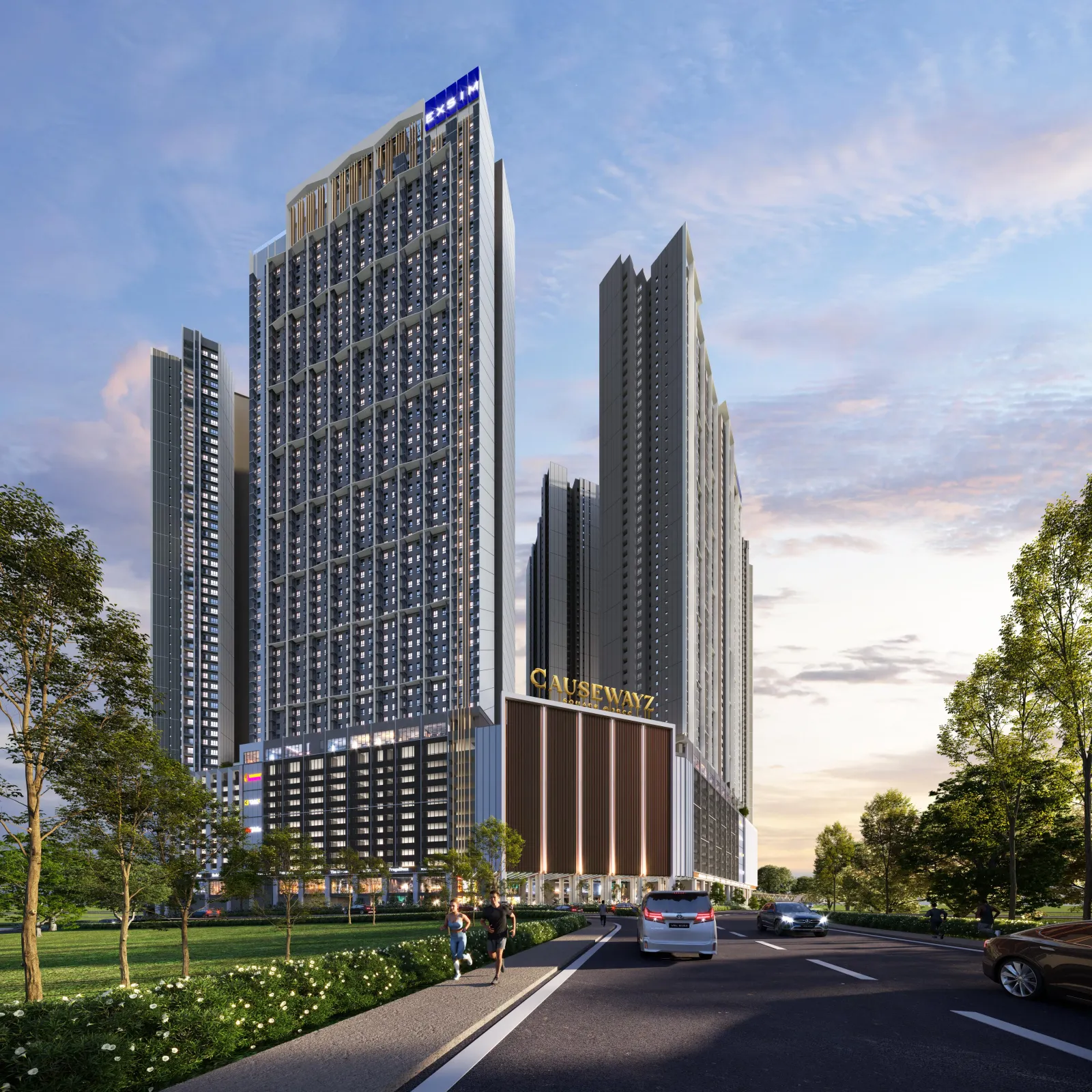 EXSIM Causewayz Square JBCC Causewayz Square — Full Development View — architectural rendering